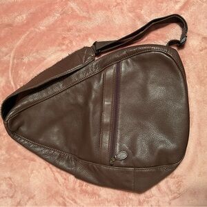 LL Bean Brown Leather Sling AmeriBag